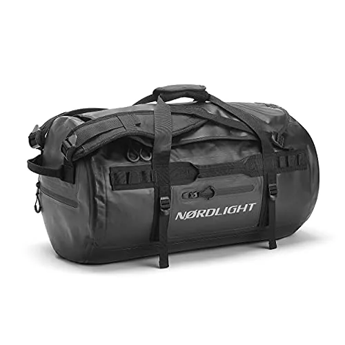 Nordlight Borsa da viaggio impermeabile Duffle Bag 60L - Con funzione di zaino (Nero) | Pratiche tasche esterne e interne | Borsa asciutta, borsa sportiva, zaino