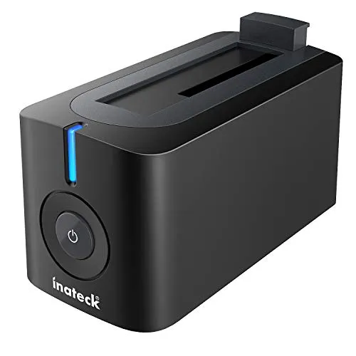 Inateck USB 3.0 hard disk docking station per 3,5" / 2,5" SATA I/II/III HDD con USB3.0 cavo e alimentatore esterno supporta fino a 10TB compatibile con win8/10 Mac OS X 10.8.4 nero verticale