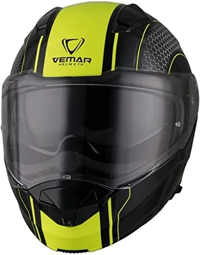 Vermar Sharki Hive Matt casco (Black/Yellow,XXL)