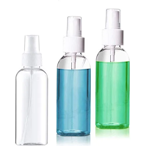 WIWJ 3 Pezzi 50 ml Vaporizzatore,Trasparente Vaporizzatore da Viaggio Piccoli Vaporizzatori in Plastica Spray di Profumo Bottiglie di Trucco per Acqua di Alcol