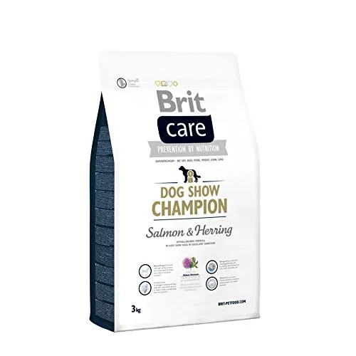 Brit Care Dog Show Champion con Salmone e Aringa 3 kg - Ipoallergenico per Mantenere i Cani in Condizioni eccellenti
