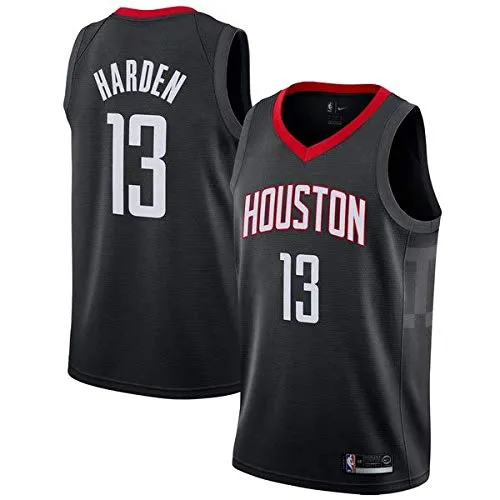 canottejerseyNBA James Harden - Houston Rockets #13, Basket Jersey Maglia Canotta, Swingman Ricamata, Abbigliamento Sportivo (S, Nero)