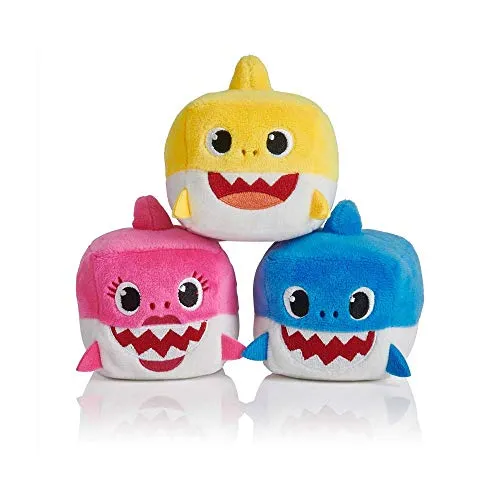 imahou Baby Shark - Cubo con Canzone Ufficiale Baby Shark Canto Giocattoli di Peluche Bambola in Squalo Peluche Morbido I Regali e Giocattoli Bambini (3 Pezzi)