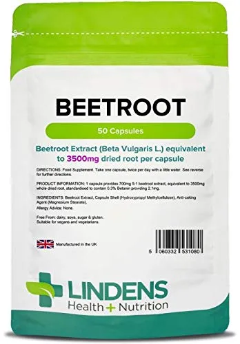 Lindens barbabietola SUPER FORTE 3500mg PILLOLE 50 Pack UK produttore adatto per vegani e vegetariani