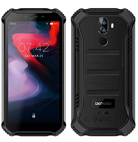 【2019】DOOGEE S40 (3GB + 32GB) robusta 4G Android 9,0 Rugged Smartphone in Offerta - 5,5’’ HD+ (Gorilla Glass 4) IP68 impermeabile Resistenti Cellulare militare, dual SIM, 4650mAh, GPS/NFC- Nero