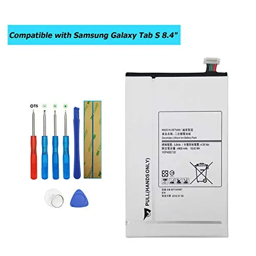 Upplus EB-BT705FBE - Batteria di Ricambio per Samsung Galaxy Tab S 8.4, SM-T700, SM-T705, EB-BT705FBC, EB-BT705FBU con Kit di Attrezzi
