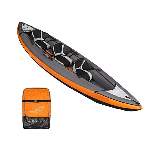 JNWEIYU Kayak, Persona Kayak Gonfiabile Set con Alluminio Remi e High Output Air Pump, Comodo Sedile, Sicuro e Confortevole for Ergonomia (Singolo, Doppio, Triplo) (Size : 300X95CM)