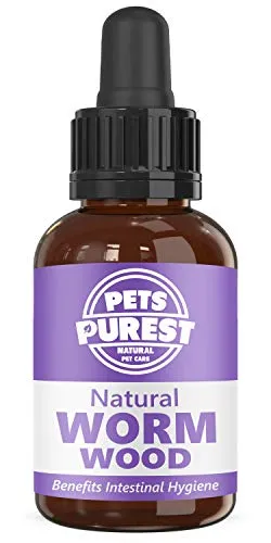 Pets Purest Vermifugo antiparassitario naturale al 100% per cani, gatti, uccelli, conigli e animali domestici. Rimuove tutti i vermi, anchilostomi, tricocefali e tenie. Rifornimento di 1-2 anni