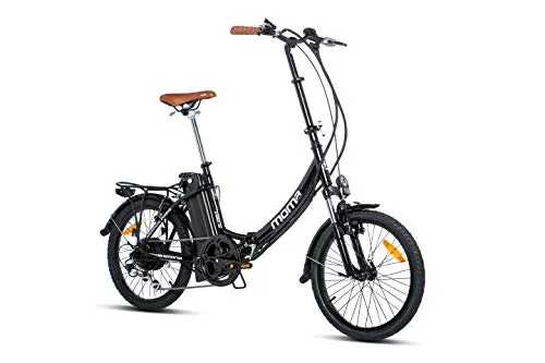 Moma Bikes Bicicletta Elettrica VAE Pieghevole di Passeggio, EBIKE20, Alluminio, Shimano 7v, Batteria Ion Litio 36v 16Ah