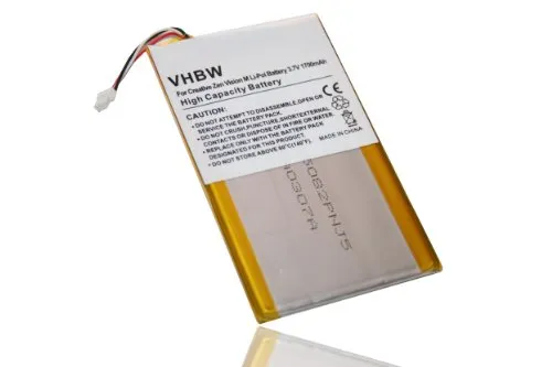 vhbw batteria sostituisce Creative Labs LPCS285385 per MP3 music player lettore musicale (1700mAh, 3,7V, Li-Poly)