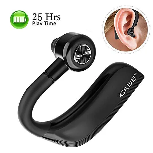 Cuffie Bluetooth Senza Fili, Auricolare Wireless Sport con 25 Ore di Riproduzione, Microfono HD, Ruotabile 180°, Supporta Siri, Riduzione del Rumore, Adatto per Sport/Lavoro/Guida (Solo un Auricolare)