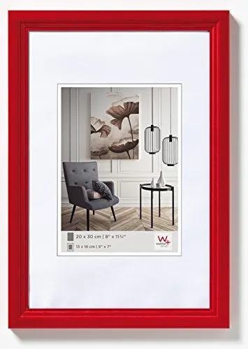 Walther Design HY045R Living Cornice, Legno, Rosso, 30 x 45 cm