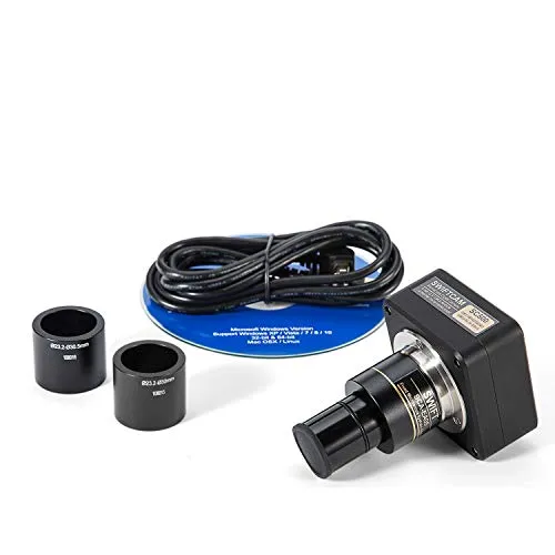 SWIFT SC500, fotocamera digitale da 5 MP megapixel per microscopi, obiettivo di riduzione, kit di calibrazione, adattatori, sensore CMOS, cavo USB 2.0, compatibile con Windows Mac Linux