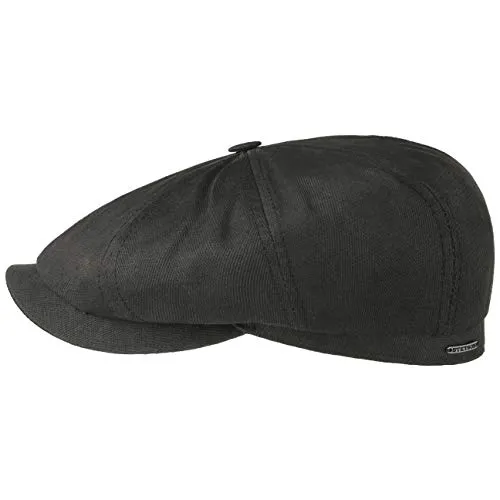 Stetson Coppola Hatteras Cotton-Mix Uomo - Made in The EU Cotton cap Berretto Newsboy con Visiera, Fodera, Fodera Primavera/Estate - 61 cm Oliva Scuro