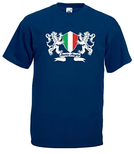 Settantallora - T-Shirt Maglietta J1664 Stemma Tricolore Italia Rugby Taglia M