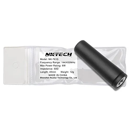 NKTECH NK-761G Antenna VHF UHF 144/430Mhz SMA-M Dual Band da 1,7" 8W 12g per Kenwood Wouxun KG-UV6D KG-UV8D BaoFeng UV-3R TYT DM-UVF10 TH-UVF9 TH-UVF9D MD-380 MD-390 MD-390 680 Due Radio Way