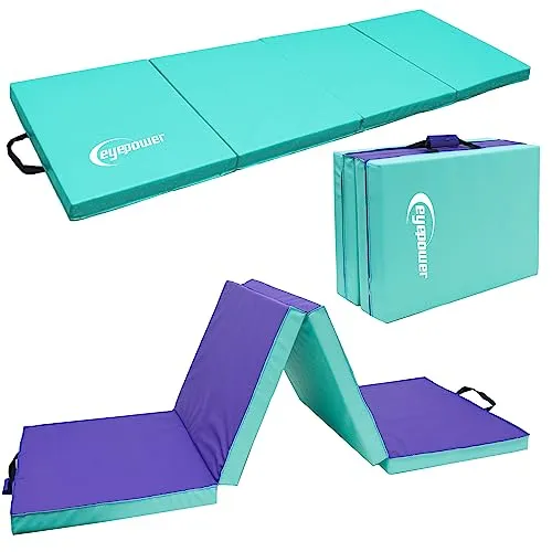 eyepower Spesso 5 cm: 180x60 Tappetino Ginnastica Pieghevole - Tappetino Palestra Tappetino per Addominali a Terra - Materassino Fitness Pieghevole - Tappeto Sport Yoga Mat Tappettino Gym Pieghevole