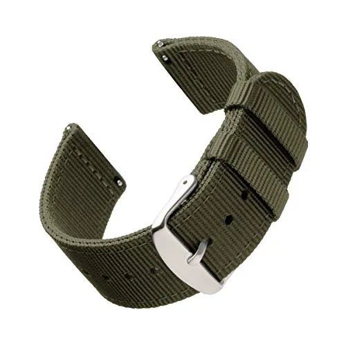 Archer Watch Straps | Premium Cinturino di Nylon Ricambio Sgancio Rapido Cinghia Orologio per Donne e Uomini, Orologi e Smartwatch | Verde Oliva, 22mm