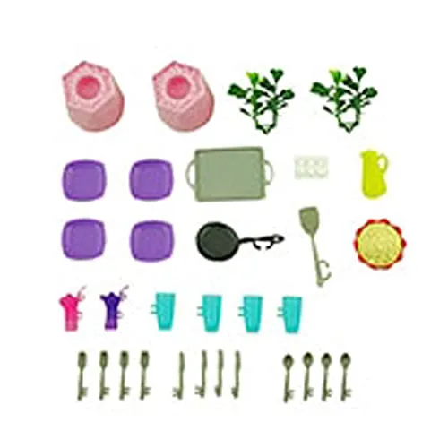 Barbie Parti di ricambio Doll Dreamhouse - GRG93 ~ Piatti di ricambio, pentole, cibo, piante e porta piante