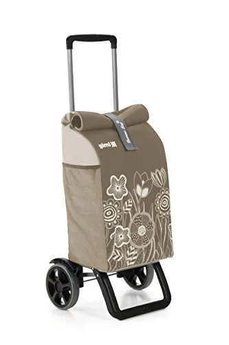 GIMI Rolling Thermo Carrello Portaspesa Termico, Portata 30 kg, capacità 50 L, Poliestere/Acciaio, Nocciola, 42 x 36 x 103 cm, 2 Pezzi