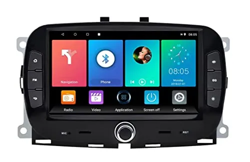 ESTOCK1 ANDROID 12 CARPLAY INTEGRATO autoradio navigatore per Fiat 500 nuova 2016-2021 4 GB Ram 32 GB Rom Carplay wi-fi GPS 7" USB WI-FI Bluetooth Mirrorlink color Nero CAR TABLET wi-fi radio