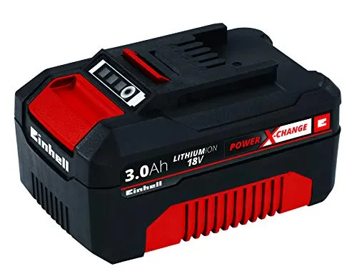 Einhell 4511341 Batteria Power-X-Change, 3.0 Ah, 18 V, Nero/Rosso