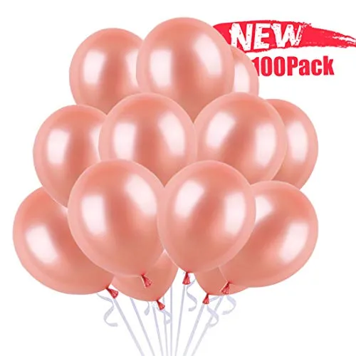 100 Pezzi Palloncini Oro Rosa per Feste, Palloncini Rosa Gold, Palloncini Festa, Palloncini per Laurea Palloncini, Matrimoni, Festa Decorazione, Compleanno, Anniversario