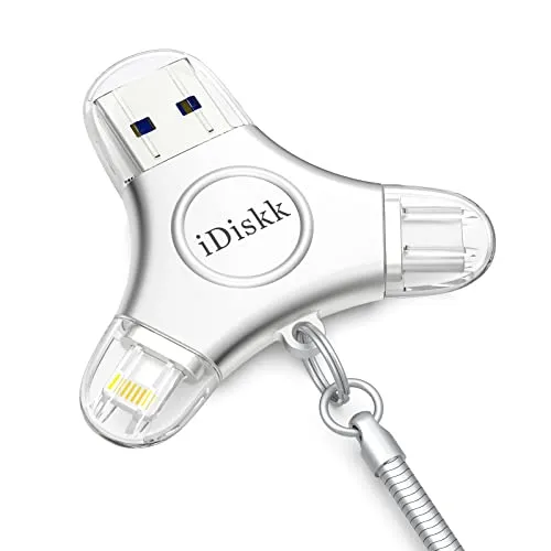 iDiskk MFi certificato 512GB iPhone Photo stick, fulmine USB stick per iPad memoria flash drive per iPhone, iPhone esterno di archiviazione per Mac PC e tutti gli iPhones