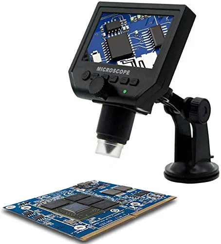 Microscopio Digitale Portatile 4.3" LCD Ingrandimento 600X Batteria al Litio Ricaricabile per Riparazione Schede Elettroniche Strumento Saldatura
