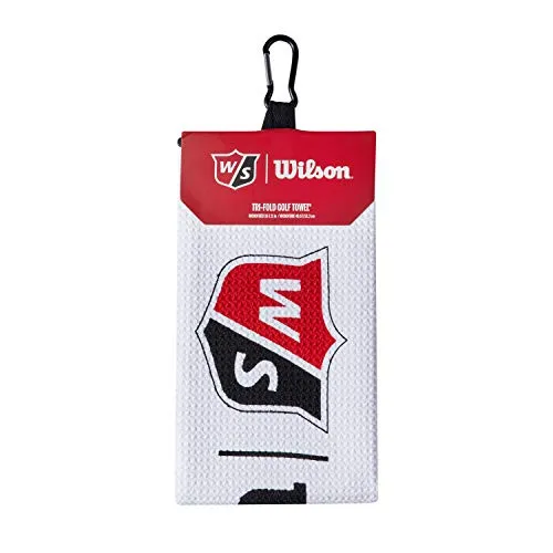 Wilson Asciugamano da golf Unisex, Tripla piega, TRI FOLD, White