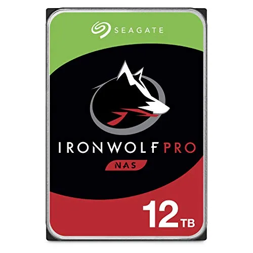 Seagate IronWolf Pro, 12 TB, Hard Disk SATA da 6 GBit/s, HDD, CMR 3,5" 7.200 RPM, Cache da 128 MB per NAS con Sistema RAID, 3 anni Rescue Services (ST12000NE0008)