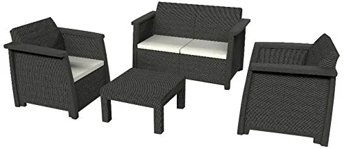 Chalet-Jardin Set Lounge Vegas, Colore: Grigio Antracite