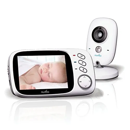 Nuvita 3032 Baby Monitor Video Wireless - Monitor per Neonati digitale a colori con Visione Notturna- Comunicazione a 2 vie PARLA&ASCOLTA - Tecnologia VOX – Ninna nanna & Termometro - Design Italiano