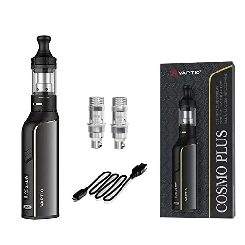 Vaptio Cosmo Plus Kit 35W 1500mAh Starter Kit sigaretta elettronica, No E Liquid No Nicotine （Nero）