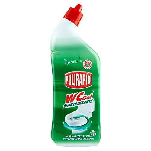 Pulirapid - Wc gel Disincrostante, Igienizzante, Agisce Anche Sotto l'Aqua, Eliminando Germi e Batteri - 750 ml