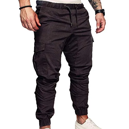 Jytap Pantaloni da Lavoro da Uomo - Pantaloni Casual Pantaloni Sportivi Multi-Tasca Allenamento Elastico in Vita Pantaloni Sportivi da Corsa Taglia M-4XL,Dark Grey,4XL