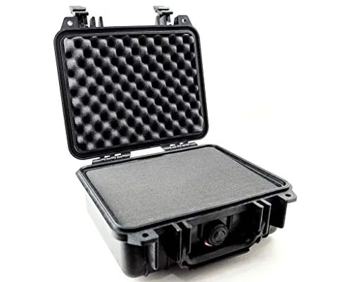 PELI 1200 Valigia protettiva per telecamere Pro-Grade, IP67 Impermeabile, Capacità di 4L, Prodotto in USA, Con inserto in schiuma personalizzabile, Colore Nero