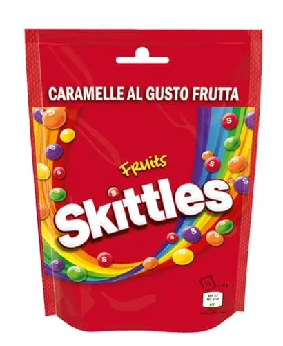 Skittles Fruit, Caramelle Americane Rotonde Colorate a tutti i Gusti della Frutta, 14 confezioni da 160g