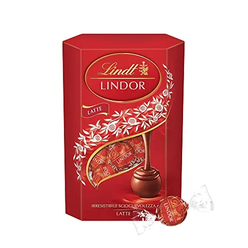 Lindt Lindor Praline di Cioccolato al Latte 16 Cioccolatini, Confezione 200g