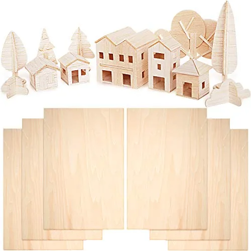 6 Pezzi Fogli di Legno Balsa 300 x 200 x 1,5 mm Fogli di Legno Sottili di Basswood Tavola di Legno Compensato per Artigianato DIY in Legno Mini Modello di Aeroplano Casa Barca