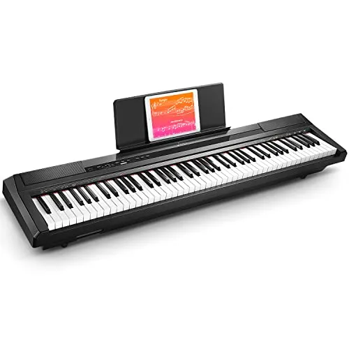 Donner Pianoforte Digitale 88 Tasti Pesati con Pedale, Sorgente Audio Premium, Portatile Piano Tastiera Elettrico per Principianti, DEP-10N