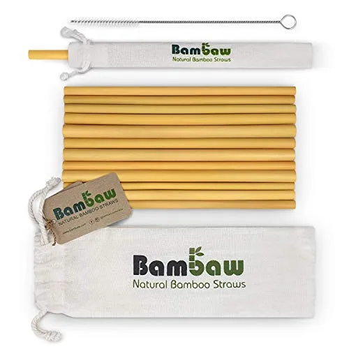 Cannucce in bambù riutilizzabili cannucce da drink in Bambù | senza BPA | Alternativa ecologica alle cannucce in plastica | cannucce multiuso in bambù (22 cm)