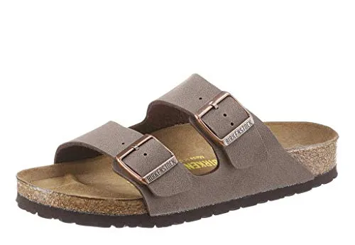 Birkenstock Arizona Birko-Flor Nubuck, Sandali Unisex-Adulto, Marrone (Mocca), 35 EU