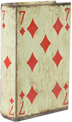 Biscottini Scatola porta carte da gioco in legno 14x10x3 cm | Scatola carte da gioco rivestita in stoffa ed anticata | scatola con mazzo di carte