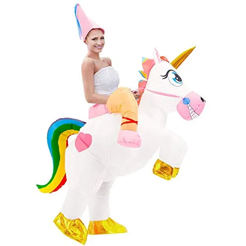 Tacobear Adulto Gonfiabile Unicorno Costume Gonfiabile Costume per Halloween Carnevale Vestito Adulti Gonfiabile Unicorno Rider Costume con Cappello