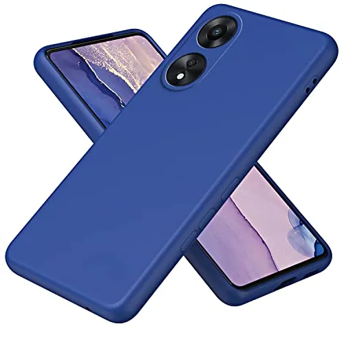 XINYEXIN Silicone Liquido Custodia Cover per Oppo A78 5G, Premium Silicone Case Antiurto con Fodera in Microfibra Protezione a Doppio Strato Caso - Blu