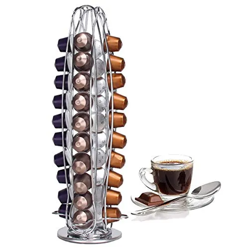 Porta capsule caffè Nespresso, Supporto per Capsule Caffè 40 pezzi, porta capsule girevoli 360°, portaoggetti e organizzazione per capsule Nespresso, Compatibile con capsule caffè Nespresso