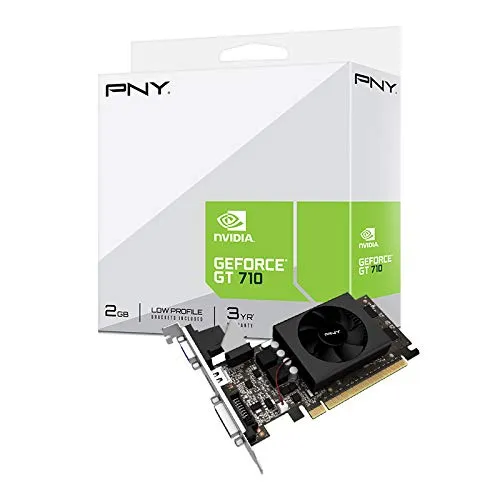 PNY GeForce GT 710 2GB GDDR5 PCIe Express 2.0 HDMI Dual-link DVI-D VGA Single Fan Graphics Card