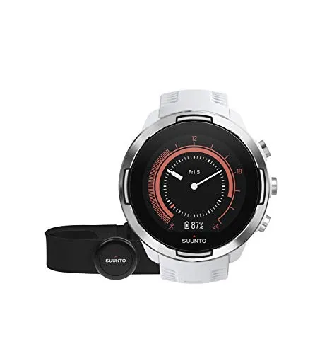 SUUNTO 9 Baro, Orologio Multisport, con Cintura FC Unisex-Adult, Bianco, Taglia Unica