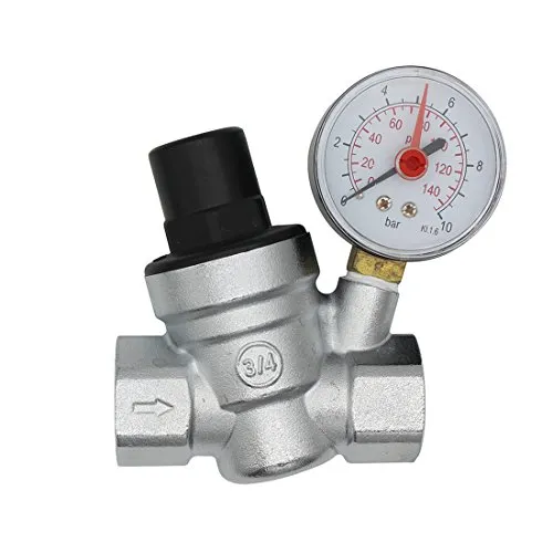 DN20 riduttore di pressione acqua valvola cromata regolatore pressione acqua 3/4 pollice con manometro acqua